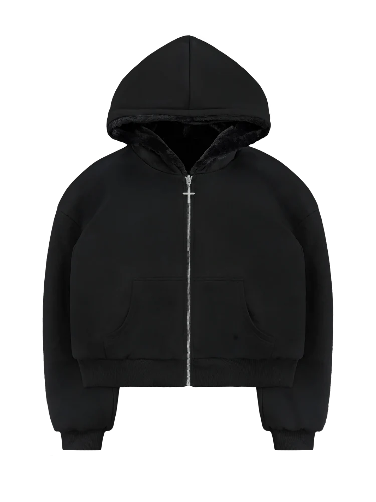 Ruchly™ Reversible Eco-Fur Zip Hoodie