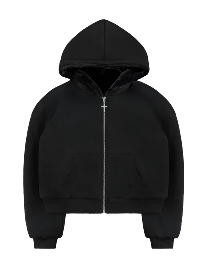 Ruchly™ Reversible Eco-Fur Zip Hoodie