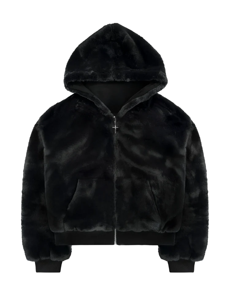 Ruchly™ Reversible Eco-Fur Zip Hoodie