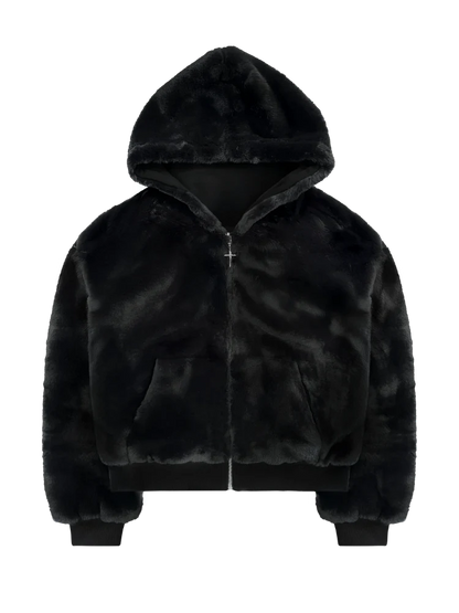 Ruchly™ Reversible Eco-Fur Zip Hoodie